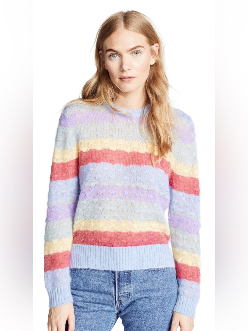 Scandi Pretty Striped Mohair Blend Sweater - Baum und Pherdgarten